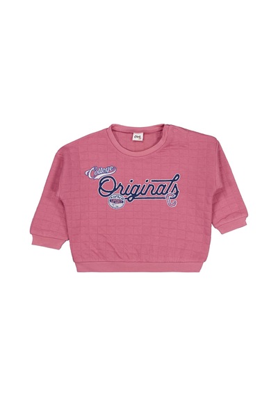 Civil Baby College Originals Nakışlı 6-18 Ay Sweatshirt - Pembe Gül Kurusu