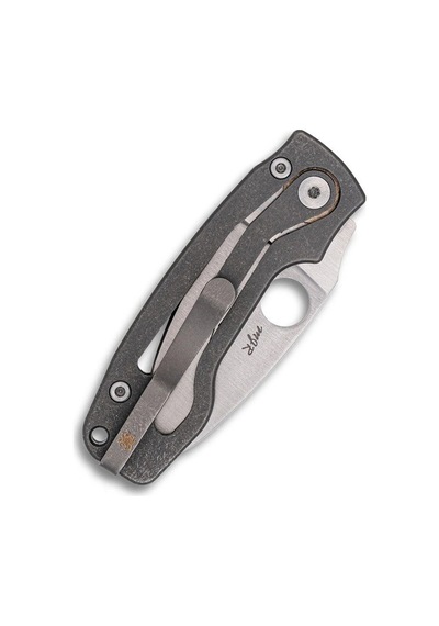 Spyderco Pıts2 Titanium M398 Plainedge Kamp Çakı Gri