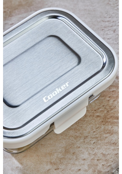 Cooker 370 Ml Cam Saklama Kabı - Sızdırmaz, Paslanmaz Çelik Kapaklı, Gıda Saklama