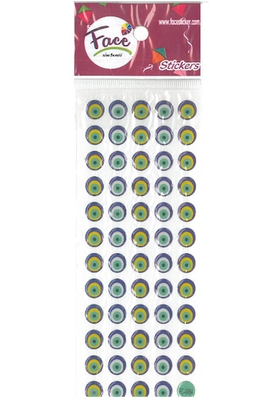 Sticker Nazar Boncuğu 1 Cm 60 Adet Sticker 1 Paket Fc0464