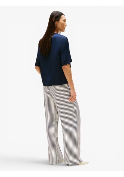 Tommy Hilfiger Sateen C-neck Relaxed T-shırt Kadın Mavi Bluz - Ww0ww45900