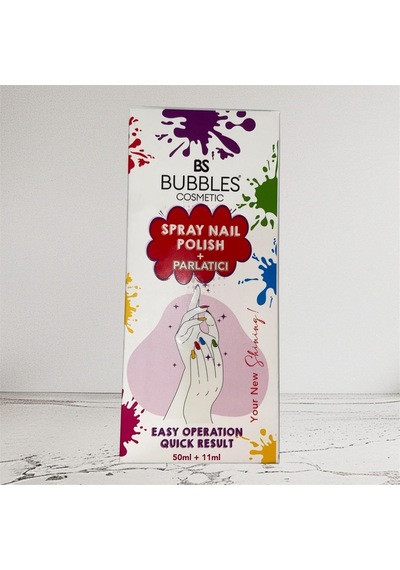 Tr Bs Bubbles Sprey Oje, Uv Koruma, Hızlı Sonuç, Kolay Uygulama, 12 Renk Seçeneği, 50ml + 11ml