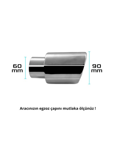 Dacia Duster 2 Krom Egzoz Ucu Vidalı 60mm Çap 2018-2023