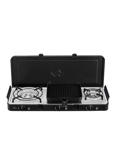 Cadac 3 Cook Turbo Deluxe Ffd İç Mekan Kullanımına Uygun Barbekü - 3 Brülörlü, Rüzgarlıklı Siyah
