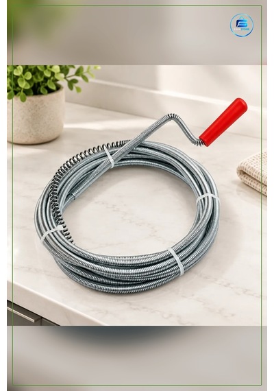 Lavabo Açıcı Sustası 3 M Yaylı Boru Tıkanıklık Açma Aleti Mutfak Tekli