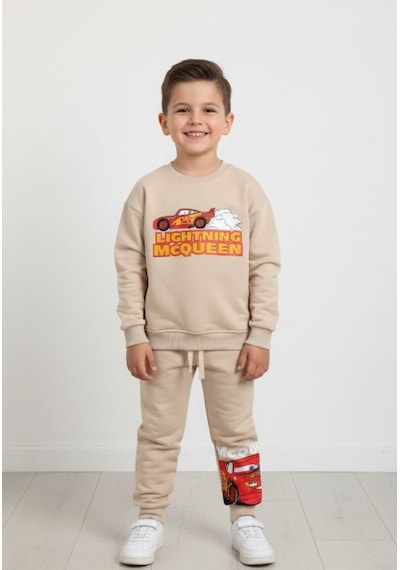Name Baby & Kids Erkek Çocuk Baskılı Takım Luc-1009 Bej