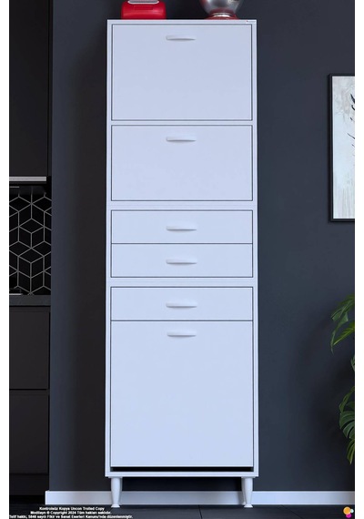 Yaren 55 Cm Erzak Dolabı 2 Kapaklı 3 Çekmeceli Sepetli Çok Amaçlı Mutfak Kiler Dolabı 55x194x32 Cm Beyaz Yaren 55 Cm Erzak Dolabı 2 Kapaklı 3 Çekmeceli Sepetli Çok Amaçlı Mutfak Kiler Dolabı 55x194x32 Cm Beyaz