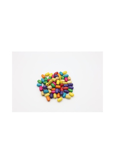 Ahşap Boncuk Arpa Modeli 6x15 Mm çok renkli