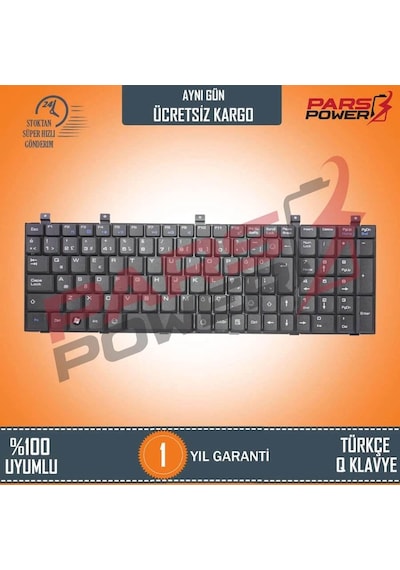 MSI Uyumlu Ex610 Notebook Klavye (Siyah Tr)