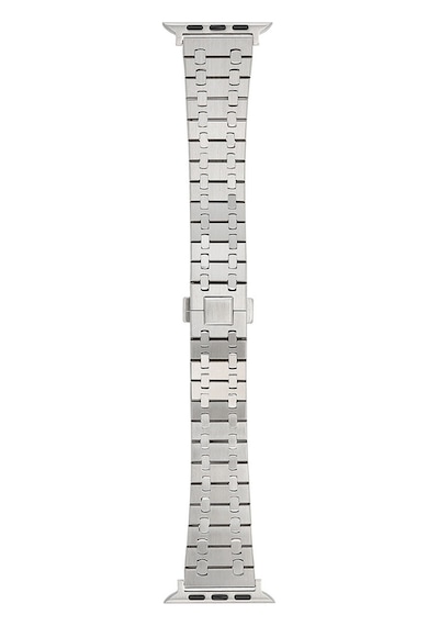 Apple Watch 7 41mm Uyumlu Kordon Paslanmaz Metal Çift Renkli Zore Krd-83 Kayış, Siyah