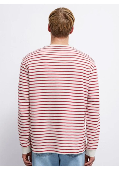 Mavi M0613157-91392 Çizgili Uzun Kollu Tişört Erkek T-shirt Kırmızı