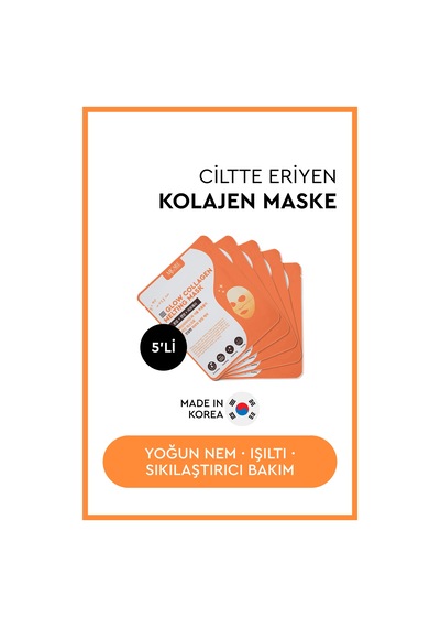 Mjcare Glow Collagen Melting Mask - Hydrojel Şeffaflaşan Eriyen Maske 5'li