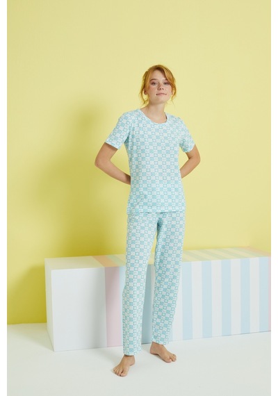 Siyah İnci Örme Pijama Takım 24107084 Çok Renkli