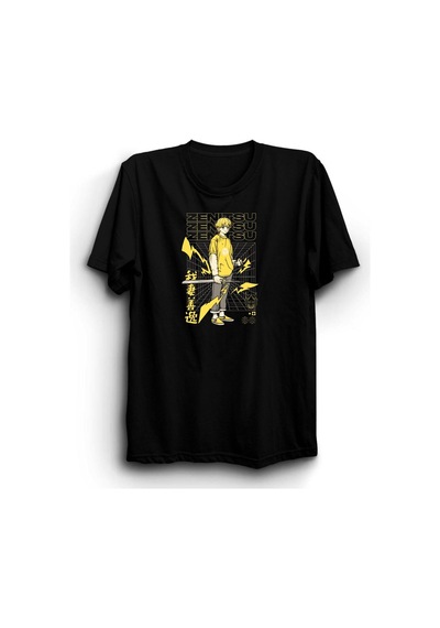 Stoned&Fame Demon Slayer Anime Baskılı Unisex T-shirt - Tarzınızı Yansıtın SIYAH