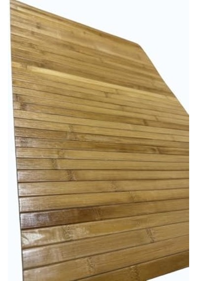 Bambu Banyo Matı, Kaydırmaz Tpe Tabanlı, Suya Dayanıklı, Rulo Yapılabilir, 45x68 Cm, Banyo Ve Mutfak İçin 000 Açık Krem