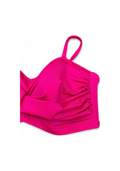 Büyük Beden Straplez Ayarlanabilir İnce Askılı Desenli Kadın Bikini Üst Pembe