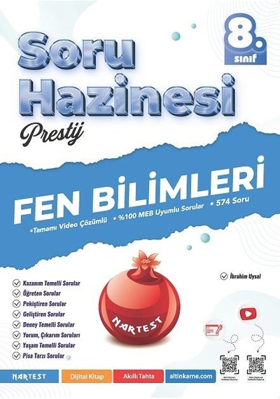 Nartest Yayınları 8.sınıf Soru Hazinesi Türkçe-matematik-fen Bilimleri-inkılap Tarihi Seti 4 Kitap