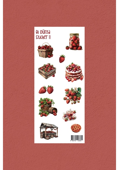 M11 - Çilek Bahçesi - Sticker Paketi Çok Renkli