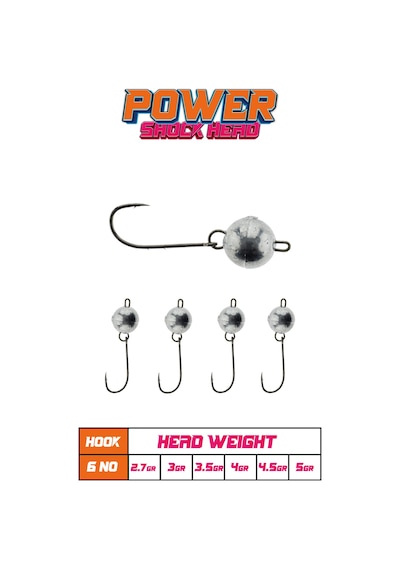 Fujin Power Shockhead 6 Hareketli Jighead 3.5gr