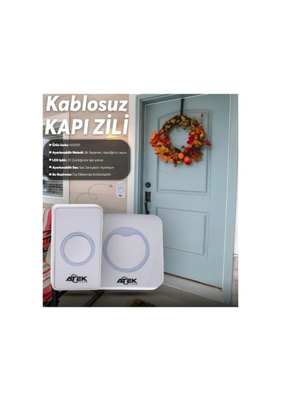 Beyaz Kablosuz Su Geçirmez Kapı Zili Çok Renkli 45026748