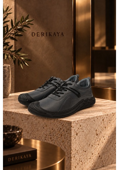 Derikaya Urban Erkek Gri Delikli Yan Panel Detaylı Bağcıklı Sneaker