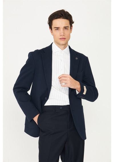 Lacivert Klasik Kesim Blazer Ceket Laci