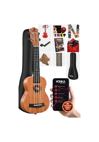 Rennes Rd-26 Tenor Ukulele Çanta Capo Askı Metod Pena