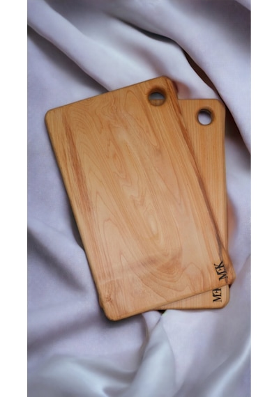 Kesme Tahtası & Sunumluk Dikdörtgen Delikli Tahta 23x38 Cm