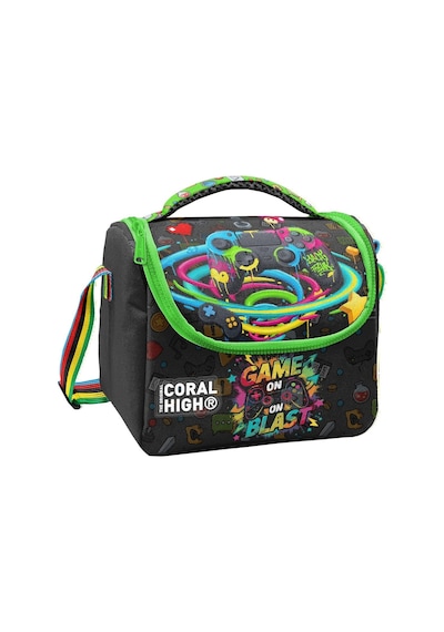 Coral High Erkek Çocuk Oyun Baskılı Isı Yalıtımlı Beslenme Çantası 37158 Siyah - Yeşil