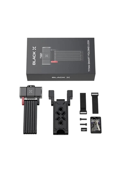 Black X Titan Smart Folding Bluetoothlu Bisiklet Kilidi Siyah
