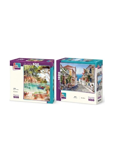 Sahil Sokak Ve Güne Merhaba İkili Set - 1000 + 500 Parça İkili Puzzle Seti