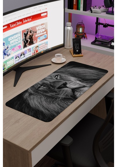 Aslan Kaymaz Dikişli Kauçuk Oyuncu Mousepad V4 - 70x30 Xl Gaming Mouse Pad Fare Altlığı