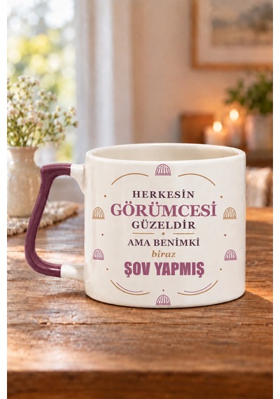 Herkesin Görümcesi Güzeldir Ama Benimki Biraz Şov Yapmış Baskılı Prime Kupa - Lacivert Prime Kupa - Lila Kulp