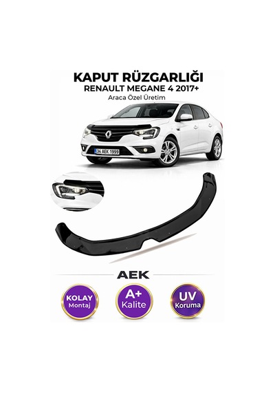 Renault Megane 4 Sd 2016+ Araca Özel Üretim "4mm" Kaput Rüzgarlığ