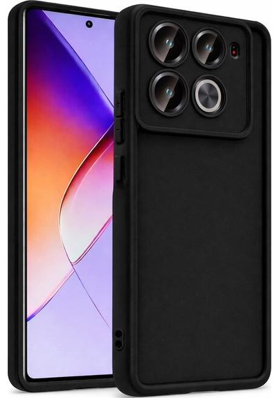 İnfinix Note40pro 4g/5g Ve Note40pro+ 5g Uyumlu Kamera Çıkıntılı Mat Silikon Telefon Kılıfı Siyah