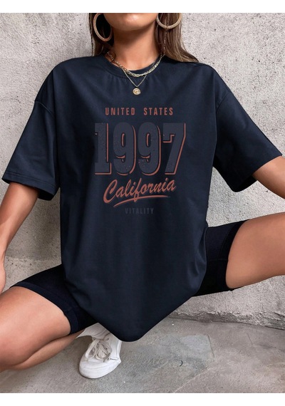 Noıssey Urban Pop Graphic Kadın Tişört Koleksiyonukod 5174 Lacivert
