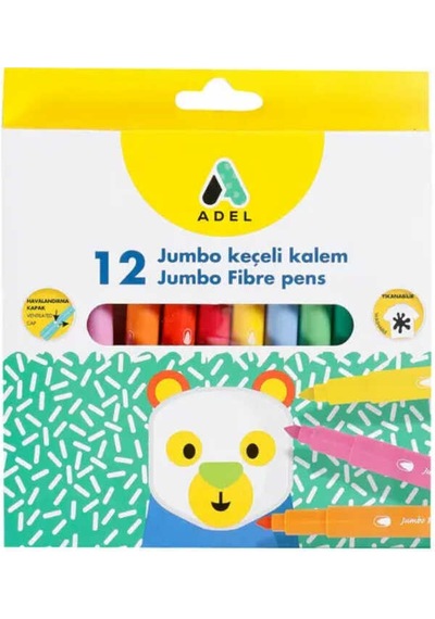 Adel 12 Renk Jumbo Keçeli Kalem 2220000001