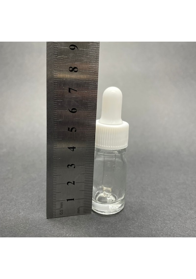 Saydam Cam Damlalıklı Şişe Beyaz Kapak  5 ML
