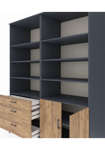Kronos Gardrop 9 Raflı 3 Çekmeceli 2 Kapaklı 176x59x221 Antrasit-çam Çam Kronos Gardrop 9 Raflı 3 Çekmeceli 2 Kapaklı 176x59x221 Antrasit-çam Çam