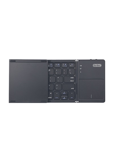 Go Des Gd-kb328 Sessiz Tuş Tasarım Touch Pad Özellikli Katlanabilir Bluetooth Kablosuz Klavye Siyah