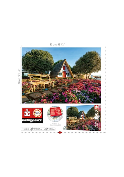 Educa 1500 Parça Portekiz Madeira Adası Puzzle - 19938 - Santana Madeira