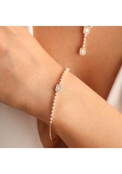 Sembol Gold Sarı Altın Set 8 Ayar Baget Tasarım Kolye,Küpe,Bileklik