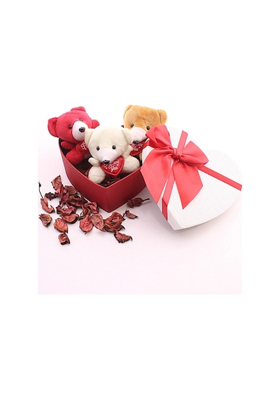 Kalp Kutuda Mini Ayıcıklar Hediye Seti Sevgiliye Hediye