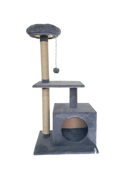 Pet Kedi Tırmalama Ve Oyun Evi Platformu Antrasit