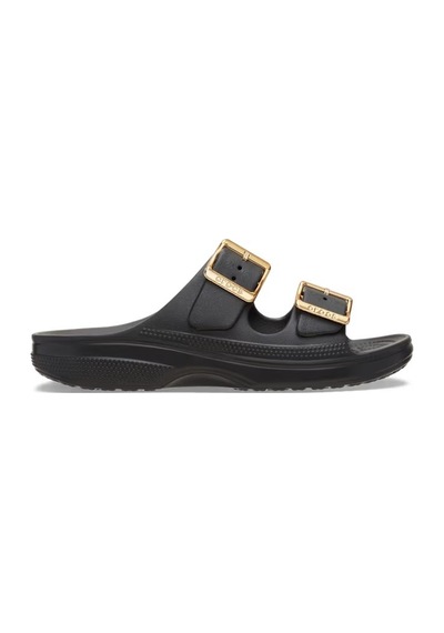 Crocs Saturday Metallic Buckle Kadın Terlik 213316-001 Black Beyaz