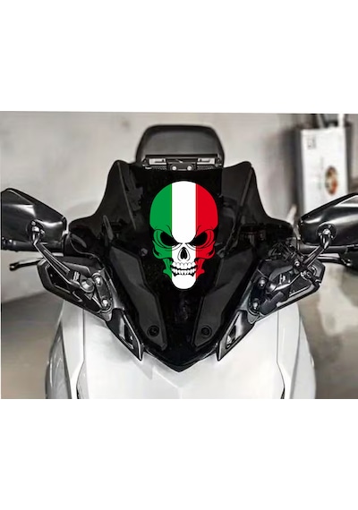 İtalyan Kurukafa Sticker - Araba Oto Motosiklet Cam Sticker - 00075 15x9 Cm