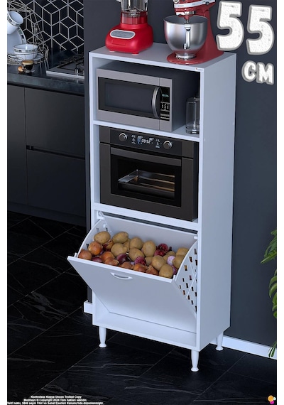 Nixa 55 Cm Çok Amaçlı Mutfak Banyo Kiler Dolabı - Sepetli Mikrodalga Ve Fırın Bölmeli 55x150x32 Cm Beyaz Nixa 55 Cm Çok Amaçlı Mutfak Banyo Kiler Dolabı - Sepetli Mikrodalga Ve Fırın Bölmeli 55x150x32 Cm Beyaz