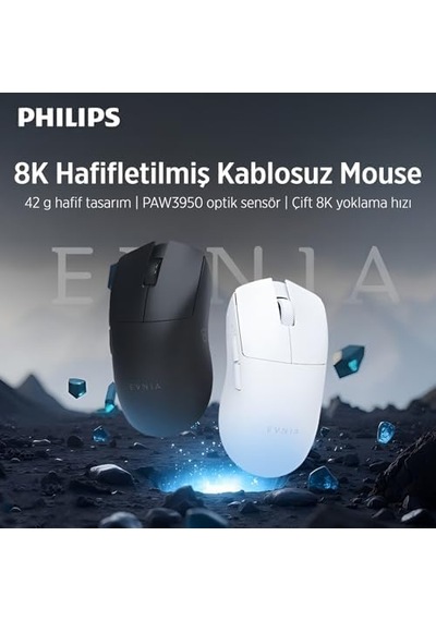 Evnıa Serisi Spk9718 Kablosuz Bluetooth Dual Mod 30000dpı 6 Tuşlu Optik Oyuncu Mouse Siyah