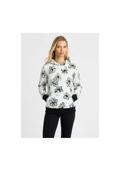 Mespu Kapüşonlu 3 İplik Kadın Sweatshirt Beyaz