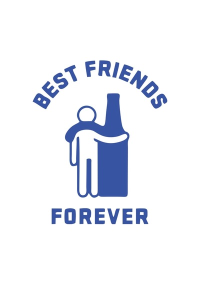 Best Friend Forever Sticker 17x17 Cm Mavi